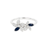 Posy Sapphire & Diamond Double Flower Ring