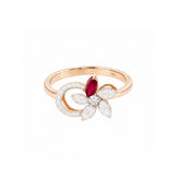 Posy Ruby & Diamond Flower Circle Ring