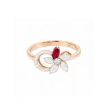 Posy Ruby & Diamond Flower Circle Ring