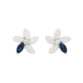 Posy Sapphire & Diamond Flower Earrings