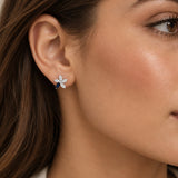 Posy Sapphire & Diamond Flower Earrings
