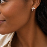 Posy Ruby & Diamond Flower Earrings