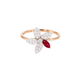 Posy Ruby & Diamond Flower Ring