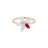 Posy Ruby & Diamond Flower Ring