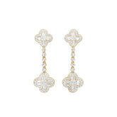 Clover Diamond Drop Earrings