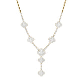 Clover Diamond Drop Necklace