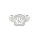 0.80ct Round Double Halo Engagement Ring