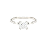 1.00ct Princess Secret Halo Solitaire Engagement Ring