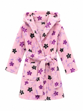 Comet Girls Hoody Printed Gown In Pink