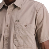 Jeep Mens Short Sleeve Workshirt In Khaki