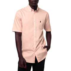 Polo Mens Textured Shirt In Dark Pink