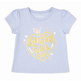Guess Girls 2G High Low T-Shirt In Light Blue