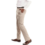 Polo Mens Custom Fit Linen Trousers In Stone