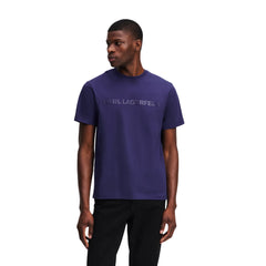 Karl Lagerfeld Mens Essential Shiny Logo T-shirt In Blue