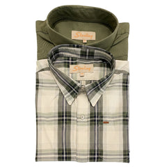 Sterling Mens Oxford Check Shirt Twinpack In Olive