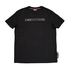 Enrico Coveri Mens Back Bling Teddy T-Shirt In Black