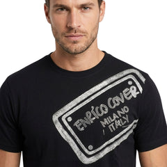 Enrico Coveri Mens Bling Milano T-Shirt In Black