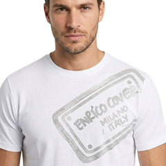 Enrico Coveri Mens Bling Milano T-Shirt In White