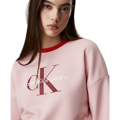 Calvin Klein Womens Monologo Frech Terry Sweartshirt In Pink