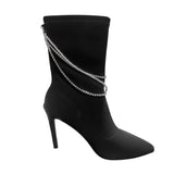 Sissy boy Ladies Claudea Sock Heel Boots In Black
