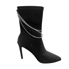 Sissyboy Ladies Claudea Sock Heel Boots In Black