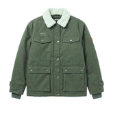 Jeep Womens Cotton Twill With Sherpa Collar Jacket In Olive