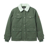Jeep Womens Cotton Twill With Sherpa Collar Jacket In Olive