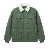 Jeep Womens Cotton Twill With Sherpa Collar Jacket In Olive