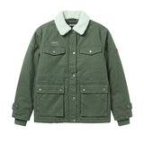 Jeep Womens Cotton Twill With Sherpa Collar Jacket In Olive