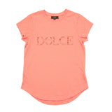 Izabel London Womens Dolce Bling Logo T-Shirt In Coral Pink