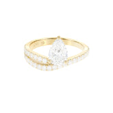 1.00ct Pear Double Band Engagement Ring