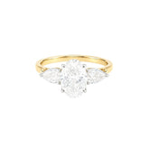 1.90ct Oval and Pear Trilogy Engagement Ring