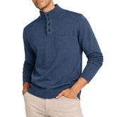Polo Mens 3 Button Funnel Neck Knitwear Jersey In Navy