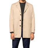 Polo Mens Custom Fit Check Coat In Stone