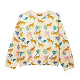 Ben Sherman Girls Leopard Jungle Crew Sweatshirt In Amaretti