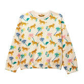 Ben Sherman Girls Leopard Jungle Crew Sweatshirt In Amaretti
