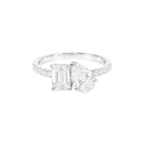 2.00ct Pear and Emerald Engagement Ring
