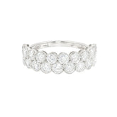 Round Double Row Half Eternity Wedding Band