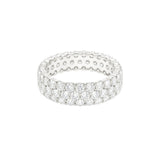 Round Three-Row Eternity Wedding Band