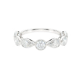 Round and Pear Alternating Eternity Wedding Band
