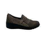 Cusion Walk Ladies Low Wedge Comfort Slip On Shoes In Taupe Multi