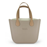 Fenn Gold Zip Stone Handle Tote Bag In Beige