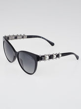 Chanel Womens Pearl Crystal Sunglasses In Black
