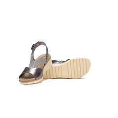 Hush Puppies Womens Pewter Everly Leather Shoes