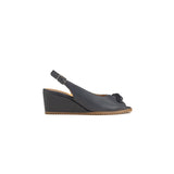 Hush Puppies Ladies Saffron Leather Shoes In Navy