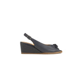 Hush Puppies Ladies Saffron Leather Shoes In Navy