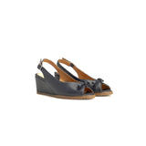 Hush Puppies Ladies Saffron Leather Shoes In Navy