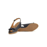 Hush Puppies Ladies Saffron Leather Shoes In Navy