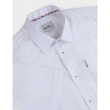 Ben Sherman Mens Short Sleeve White Linen Shirt