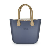 Fenn Light Stone Print Handbag In Navy
